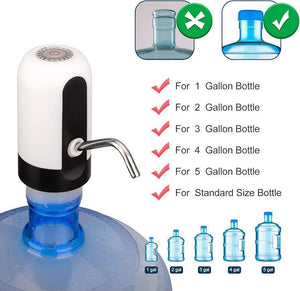 White ABS plastic water dispenser pump with stainless steel spout