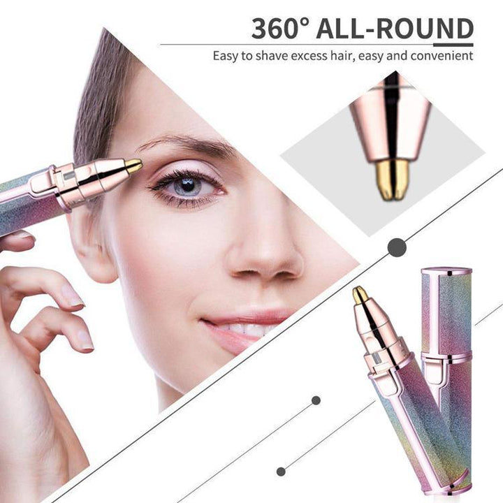 Electric eyebrow trimmer and facial hair remover