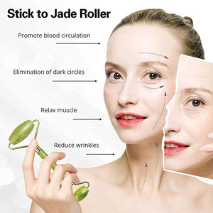 Jade facial roller for face and neck massage