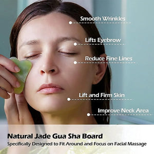 Jade roller and gua sha stone facial massage tools