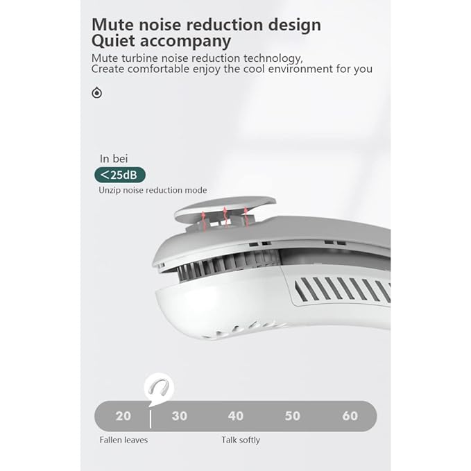 Hands-free wearable neck fan for travel and office