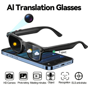 Smart AI glasses with camera for travel and content creation