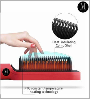 Heated hair brush for straightening and styling