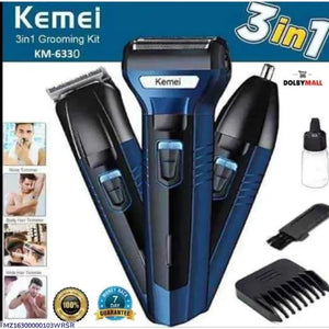 Kemei KM-6330 3-in-1 rechargeable beard trimmer kit