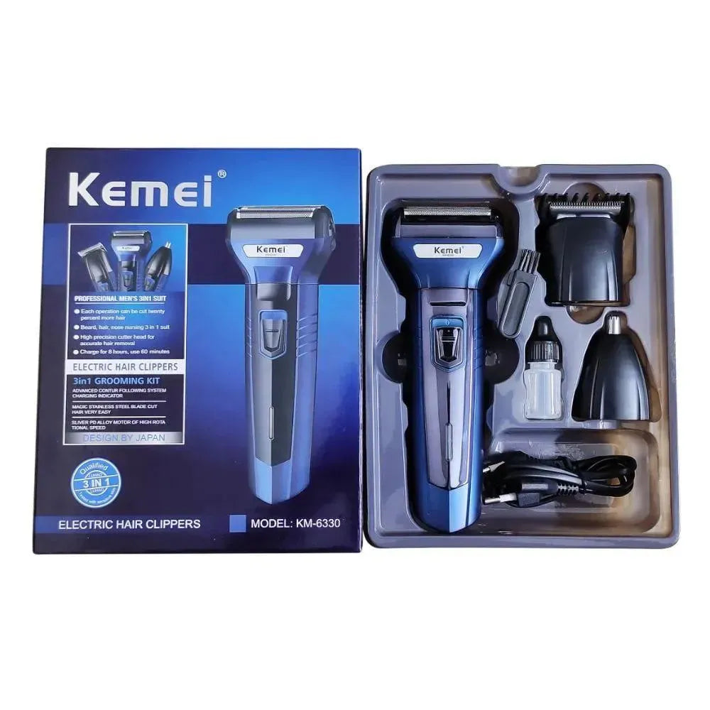 Kemei rechargeable 3-in-1 men's grooming kit