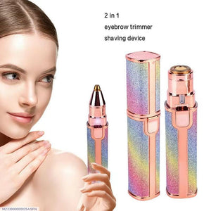 Compact facial hair remover and eyebrow trimmer
