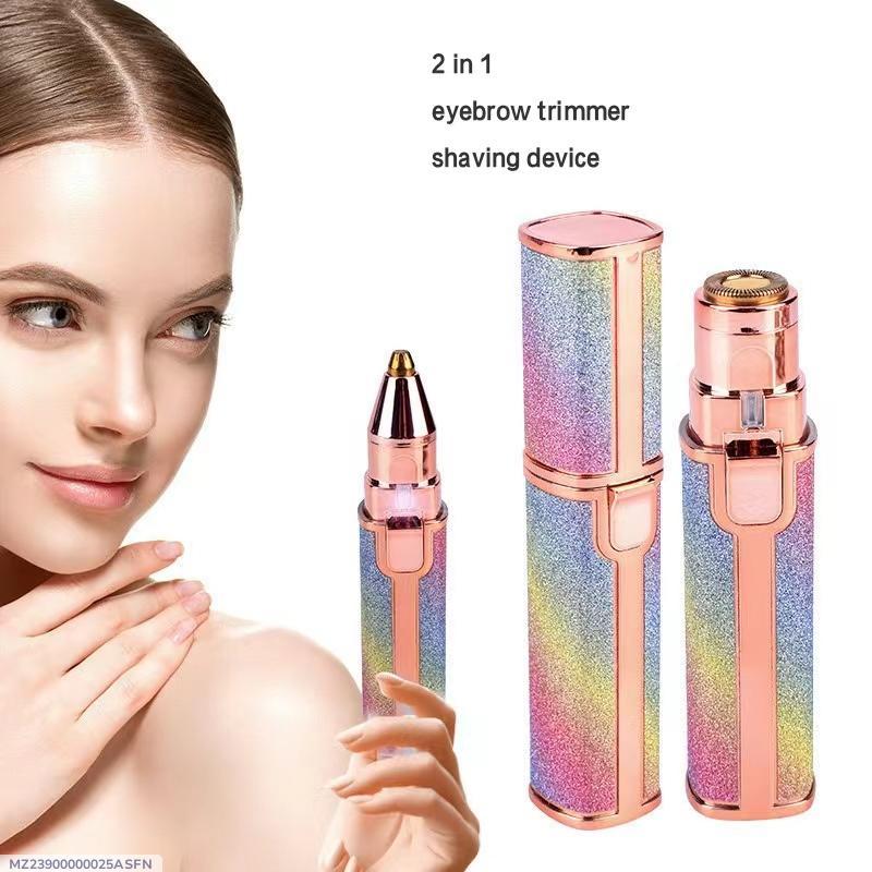 Compact facial hair remover and eyebrow trimmer