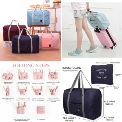 Large Capacity Foldable Travel Bag – Waterproof Luggage Storage Organizer Tote Bag