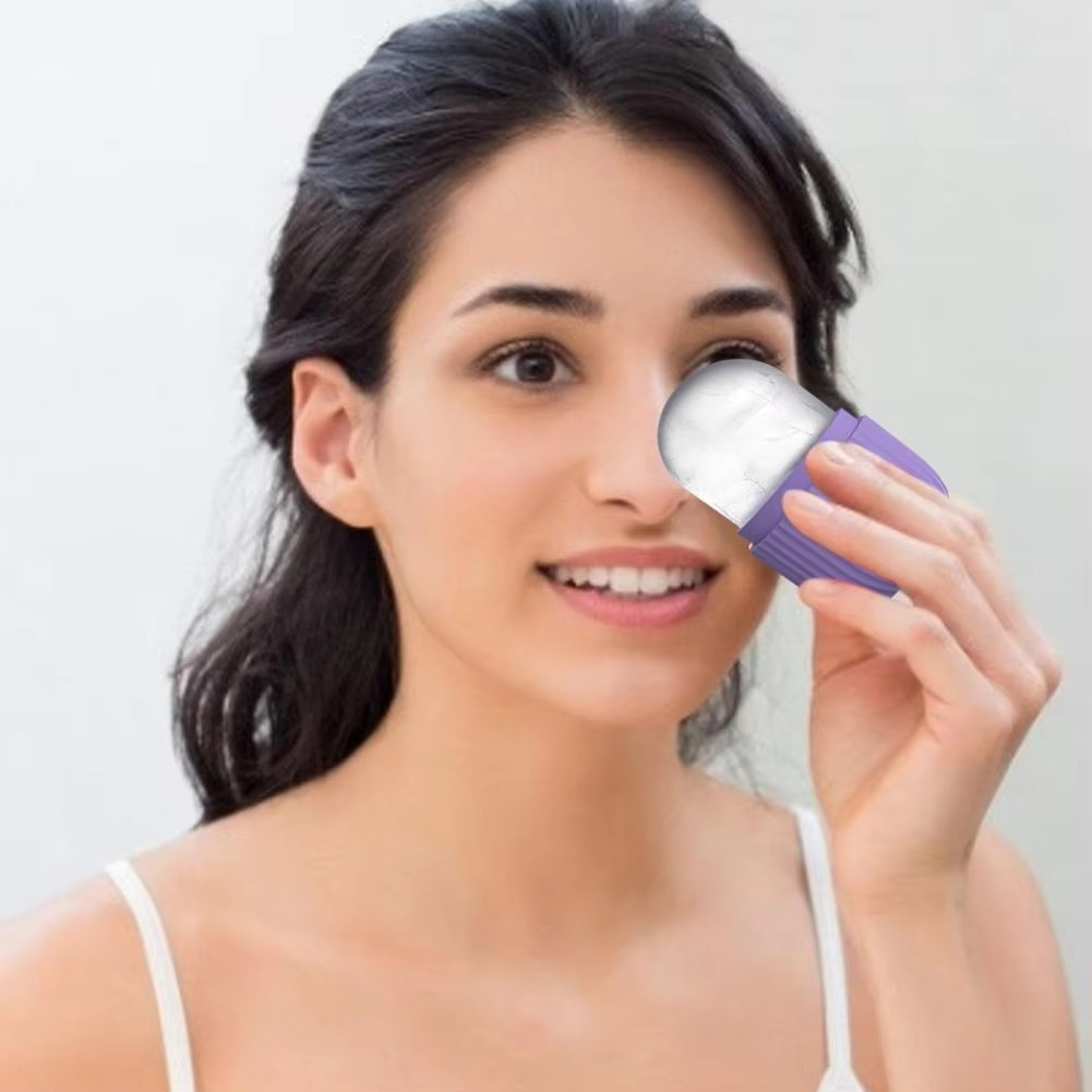 Ice Roller Facial Massager with silicone cleansing scrub