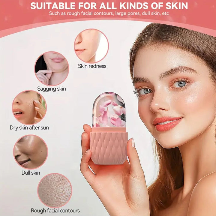 Silicone Ice Cube Facial Roller & Cleansing Scrub | Reusable Face Ice Roller for Skincare