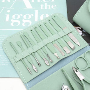 Complete nail care kit with nail clippers and grooming tools