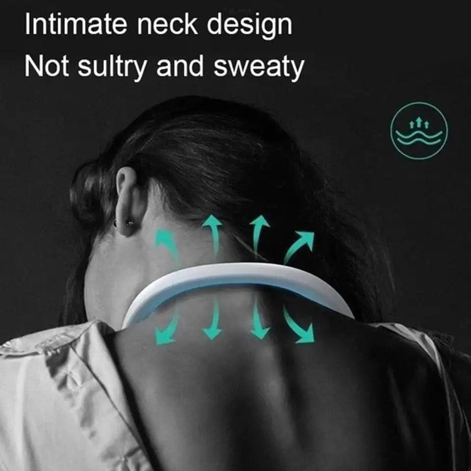 Portable rechargeable neck fan with 3 speed settings